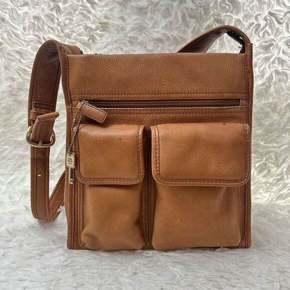 Fossil Vintage Tan Leather Messenger Saddle Shoulder Bag size medium‎ - Picture 1 of 13